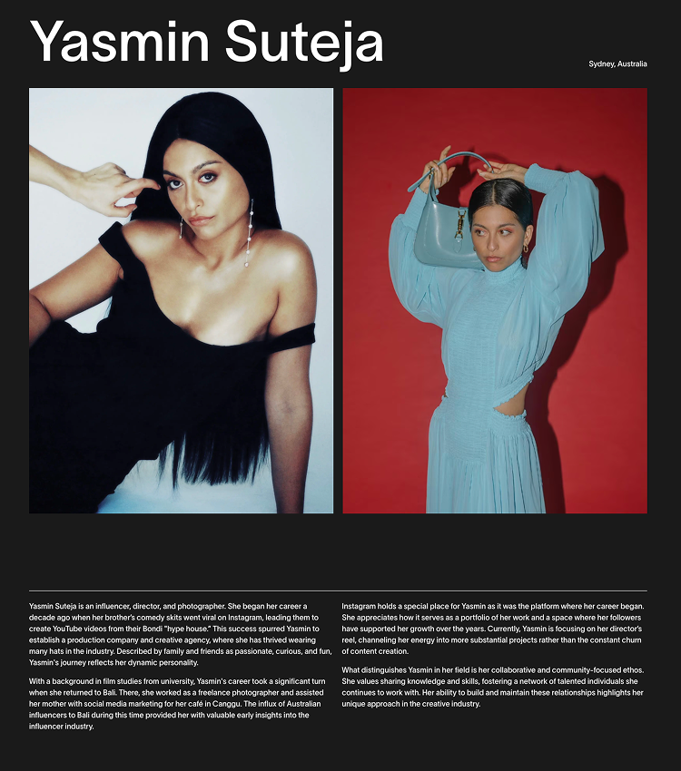 Yasmin Suteja media kit preview
